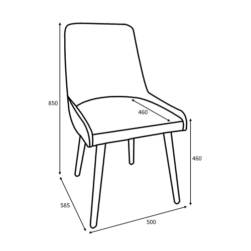 Grey Linen Fabric Dining Chair with Light Wood Legs - Home Furniture Interiors