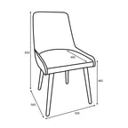 Grey Linen Fabric Dining Chair with Light Wood Legs - Home Furniture Interiors