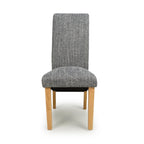 Grey Tweed Fabric Scroll Back Dining Chair - Home Furniture Interiors