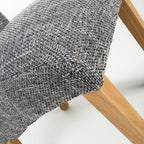 Grey Tweed Fabric Scroll Back Dining Chair - Home Furniture Interiors