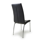 Jenner Leather Effect Black Chrome Dining Chair - Home Furniture Interiors
