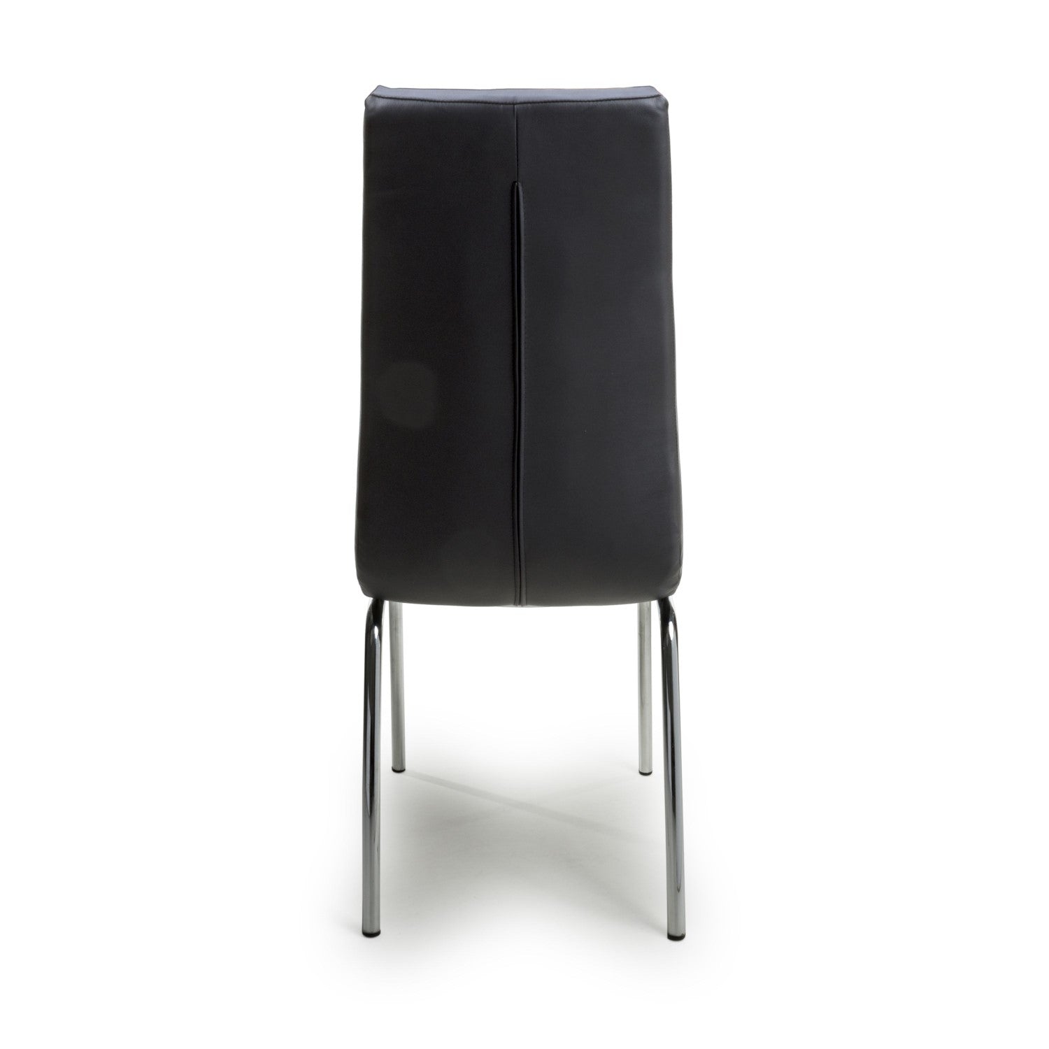 Jenner Leather Effect Black Chrome Dining Chair - Home Furniture Interiors