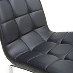 Jenner Leather Effect Black Chrome Dining Chair - Home Furniture Interiors