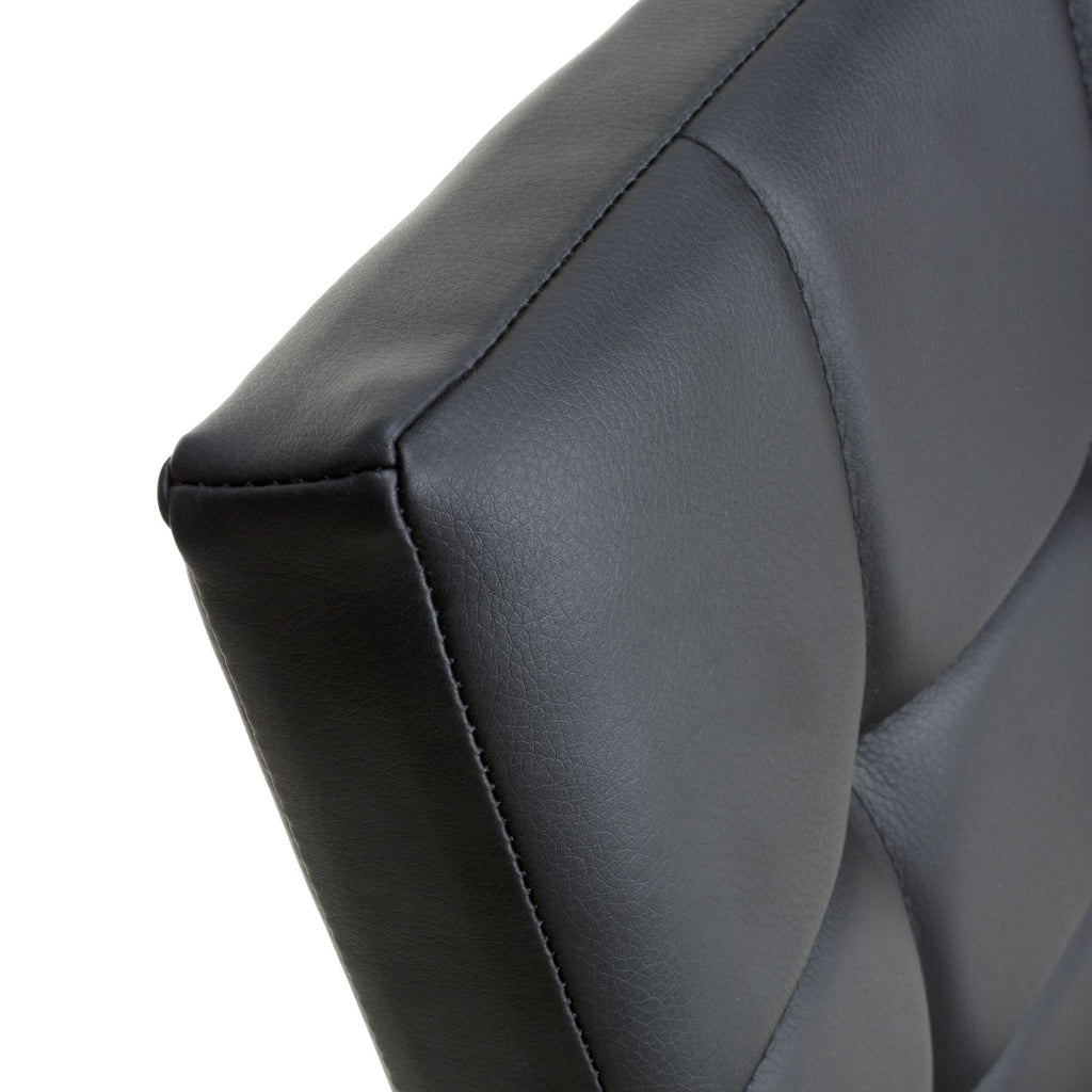 Jenner Leather Effect Black Chrome Dining Chair - Home Furniture Interiors