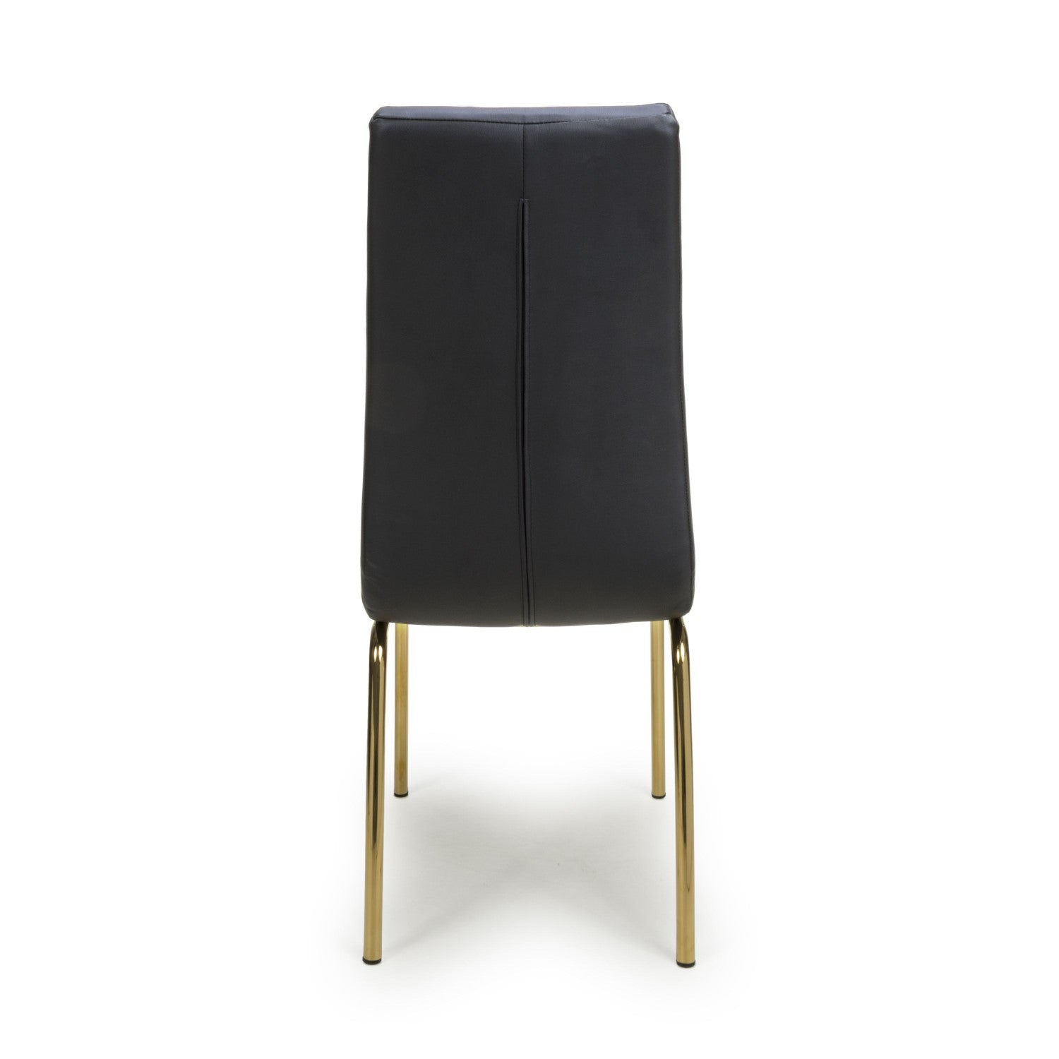 Jenner Leather Effect Black Gold Dining Chair - Home Furniture Interiors