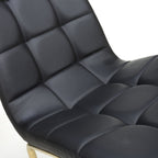 Jenner Leather Effect Black Gold Dining Chair - Home Furniture Interiors