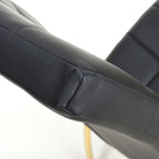 Jenner Leather Effect Black Gold Dining Chair - Home Furniture Interiors