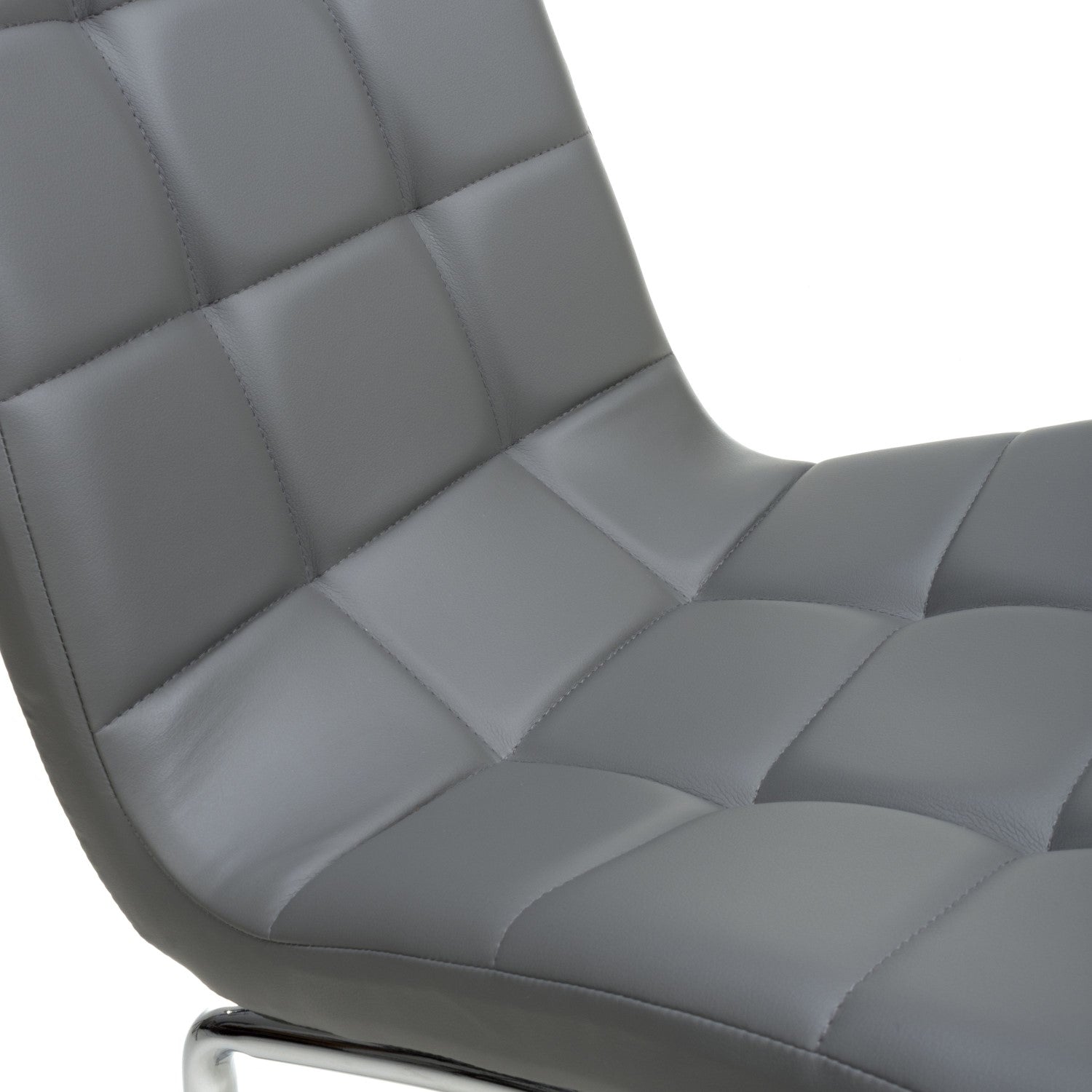 Jenner Leather Effect Grey Chrome Dining Chair - Home Furniture Interiors