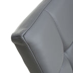 Jenner Leather Effect Grey Chrome Dining Chair - Home Furniture Interiors