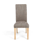 Karta Scroll Back Tweed Oatmeal Dining Chair - Home Furniture Interiors