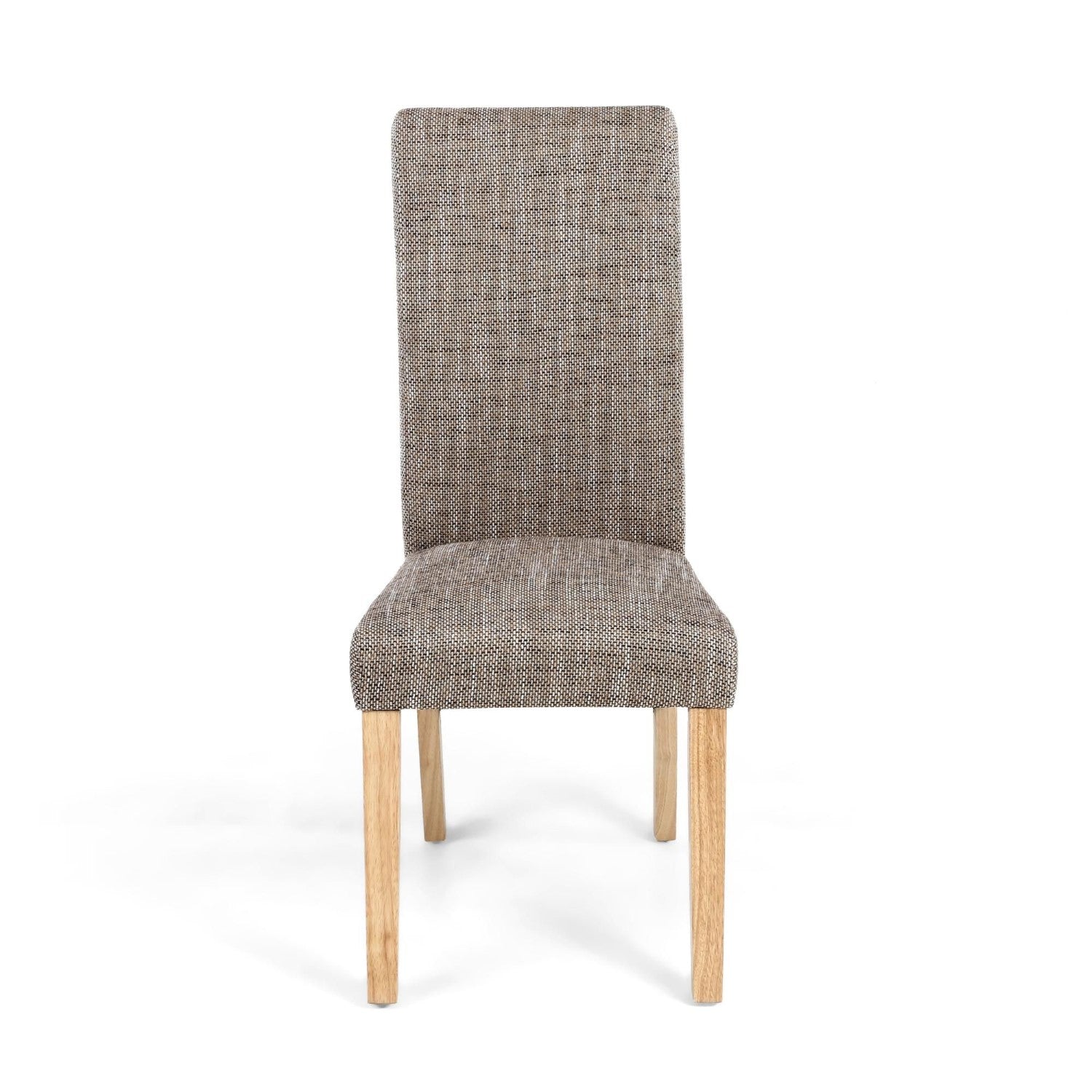 Karta Scroll Back Tweed Oatmeal Dining Chair - Home Furniture Interiors