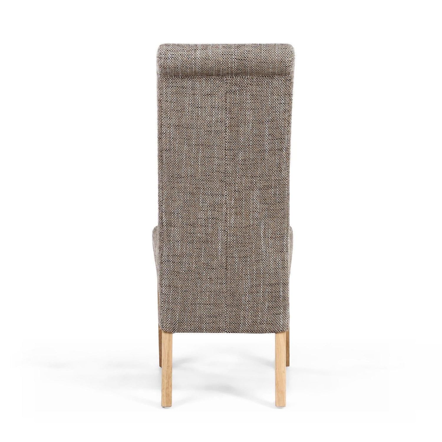 Karta Scroll Back Tweed Oatmeal Dining Chair - Home Furniture Interiors
