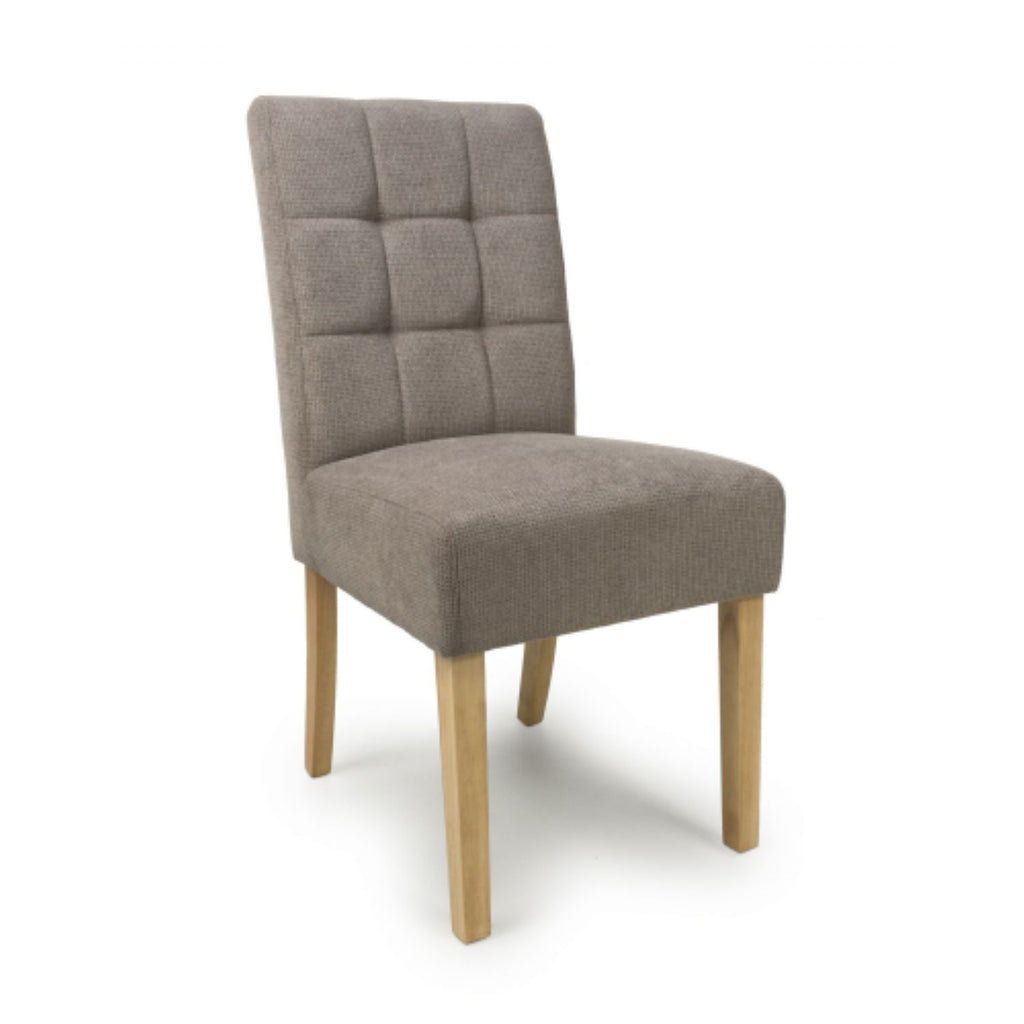 Light Brown Fabric Dining Chair with Natural Legs - Home Furniture Interiors