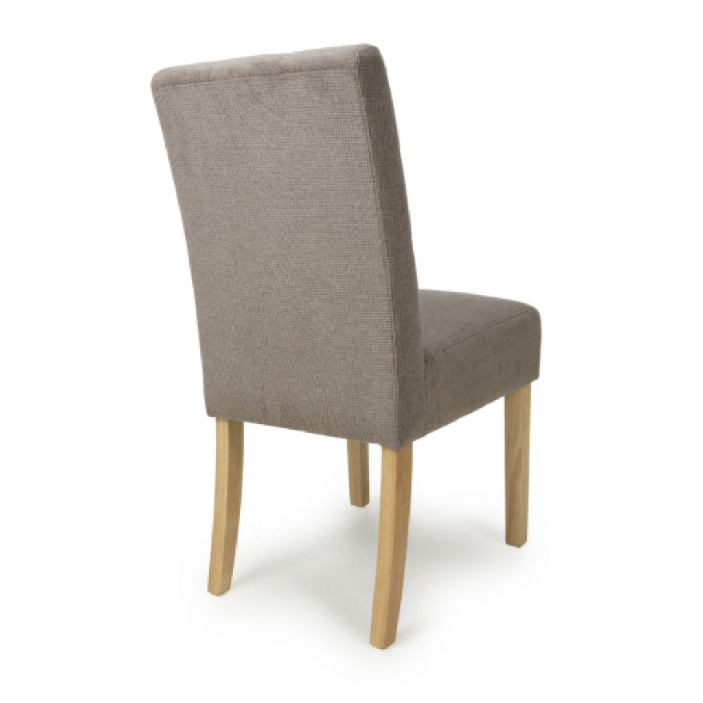 Light Brown Fabric Dining Chair with Natural Legs - Home Furniture Interiors