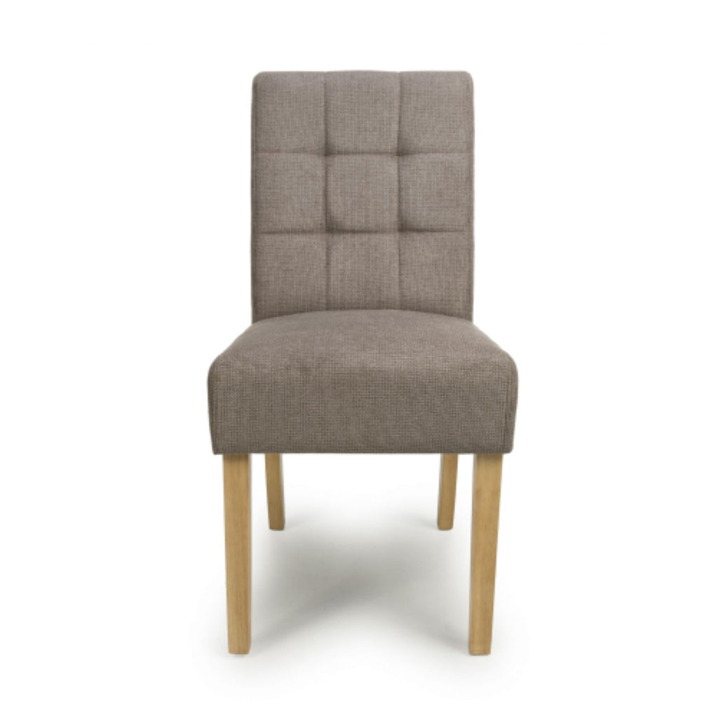 Light Brown Fabric Dining Chair with Natural Legs - Home Furniture Interiors