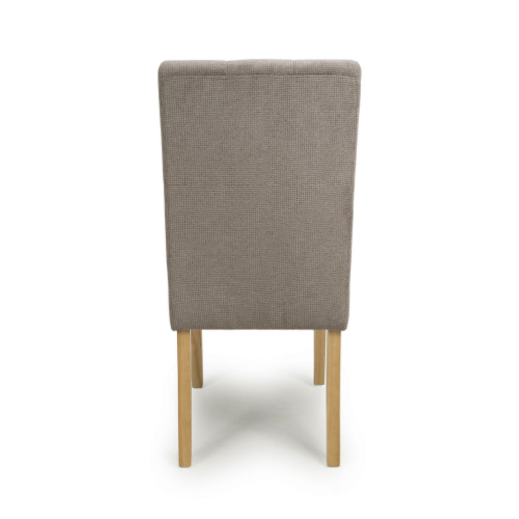 Light Brown Fabric Dining Chair with Natural Legs - Home Furniture Interiors