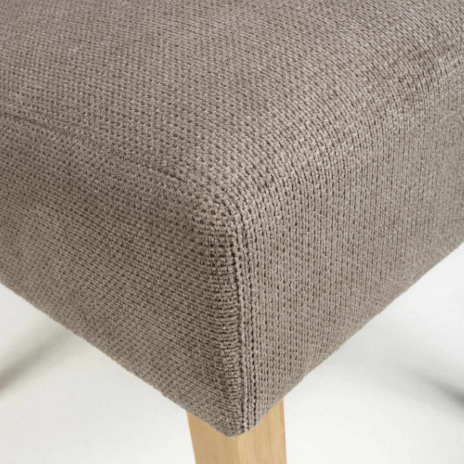 Light Brown Fabric Dining Chair with Natural Legs - Home Furniture Interiors