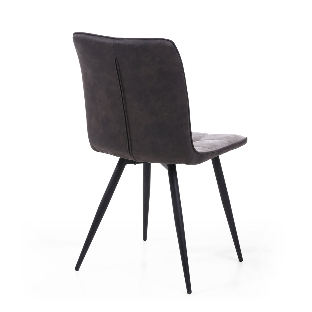 Light Grey 2 Tone Suede Dining Chair Black Legs - Home Furniture Interiors
