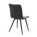 Light Grey 2 Tone Suede Dining Chair Black Legs - Home Furniture Interiors