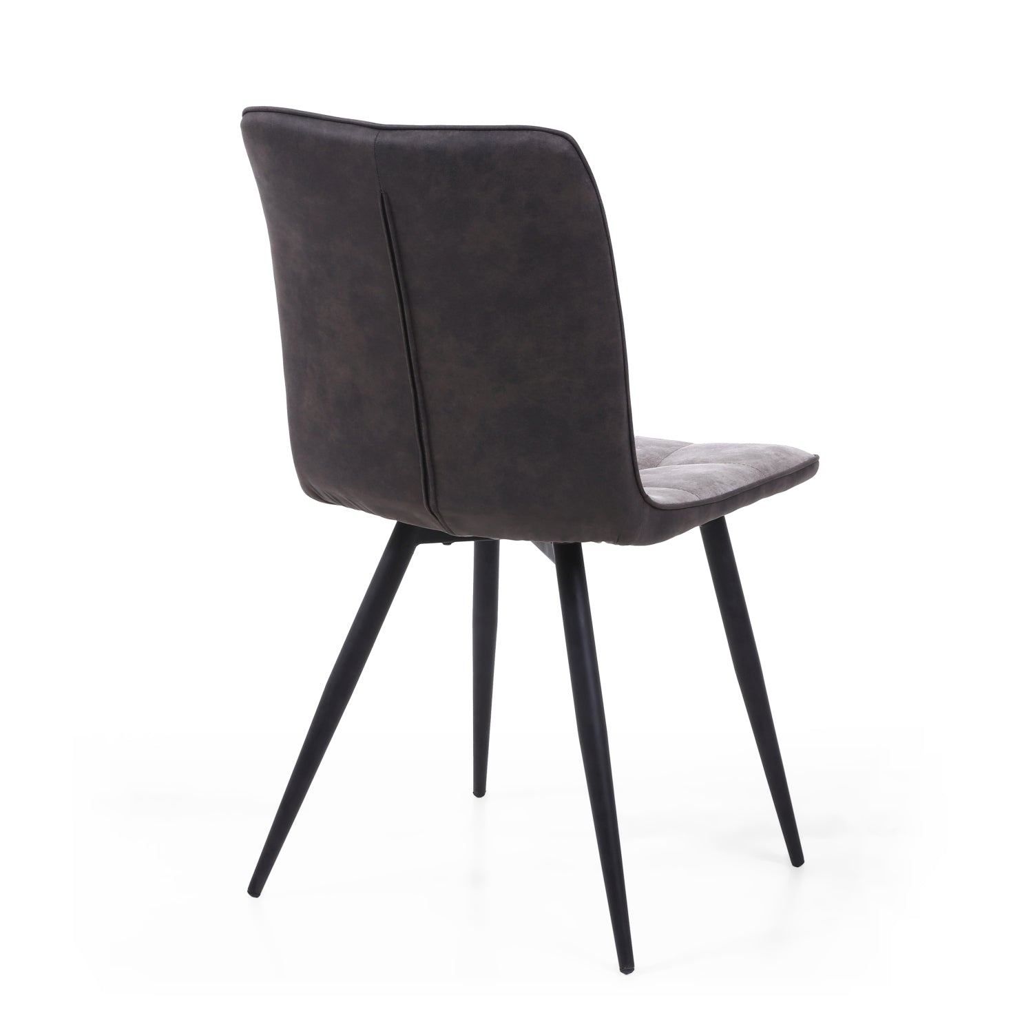 Light Grey 2 Tone Suede Dining Chair Black Legs - Home Furniture Interiors