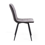 Light Grey 2 Tone Suede Dining Chair Black Legs - Home Furniture Interiors