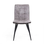 Light Grey 2 Tone Suede Dining Chair Black Legs - Home Furniture Interiors