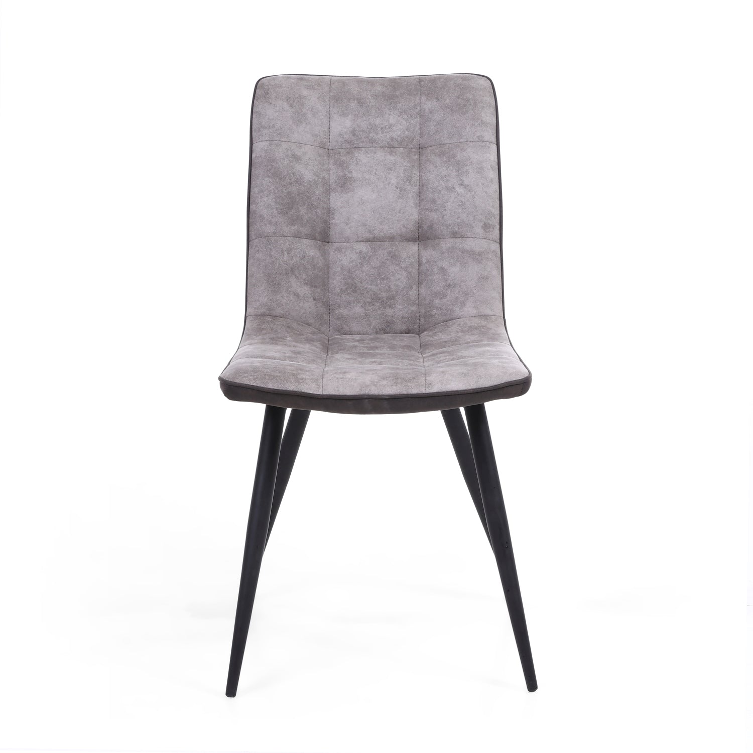 Light Grey 2 Tone Suede Dining Chair Black Legs - Home Furniture Interiors