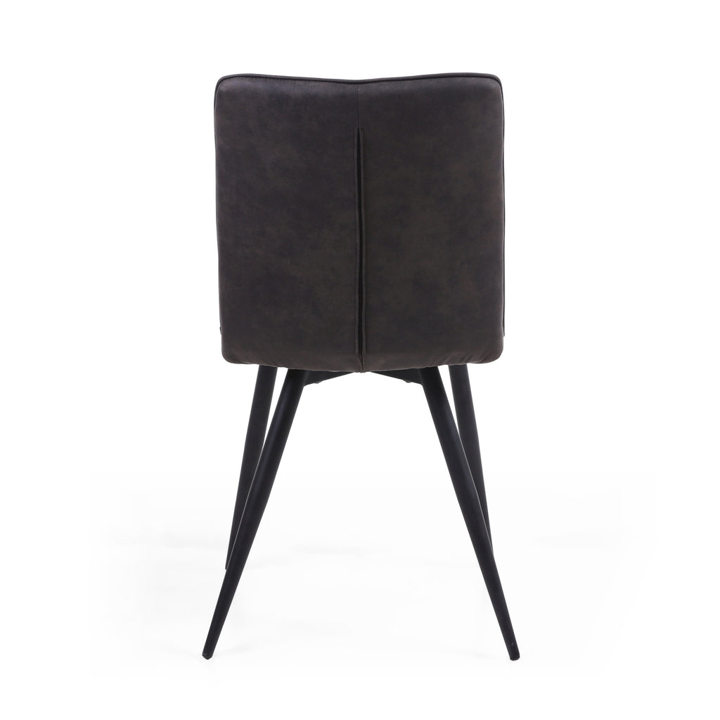 Light Grey 2 Tone Suede Dining Chair Black Legs - Home Furniture Interiors