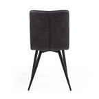 Light Grey 2 Tone Suede Dining Chair Black Legs - Home Furniture Interiors
