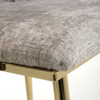Mink Chenille Effect Fabric Dining Chair Gold Metal Legs - Home Furniture Interiors