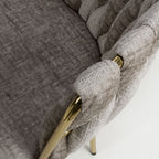 Mink Chenille Effect Fabric Dining Chair Gold Metal Legs - Home Furniture Interiors