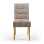 Oatmeal Tweed Fabric Dining Chair Light Wood Legs - Home Furniture Interiors