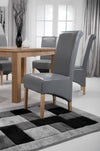Putty Grey Leather Roll Back Dining Chair