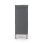 Putty Grey Leather Roll Back Dining Chair - Home Furniture Interiors