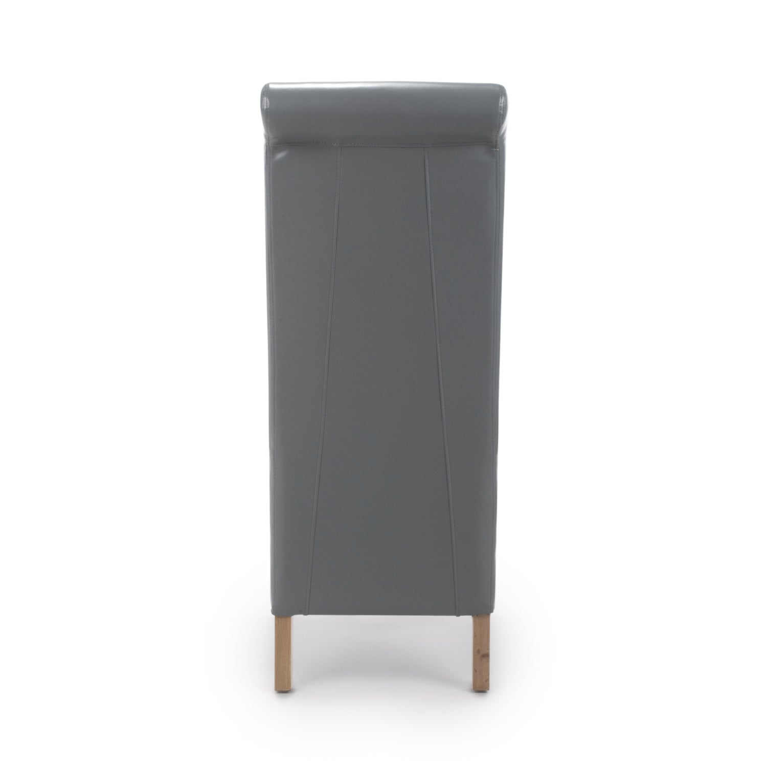 Putty Grey Leather Roll Back Dining Chair - Home Furniture Interiors