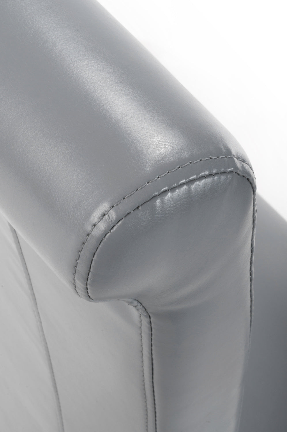 Putty Grey Leather Roll Back Dining Chair - Home Furniture Interiors