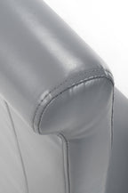 Putty Grey Leather Roll Back Dining Chair - Home Furniture Interiors