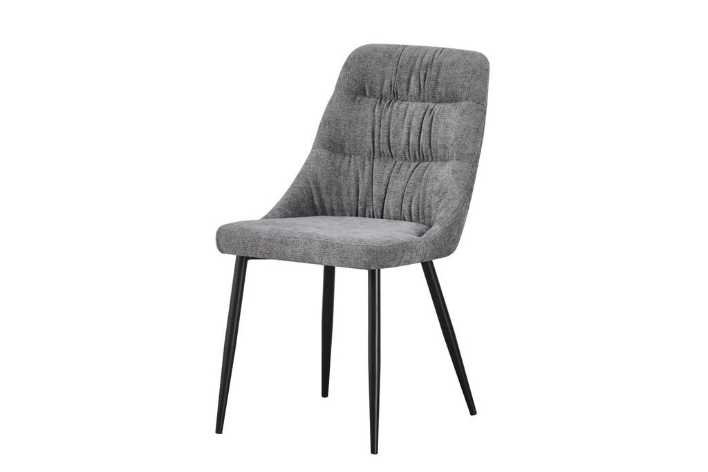 Rhodes Chenille Effect Grey Dining Chair - Home Furniture Interiors