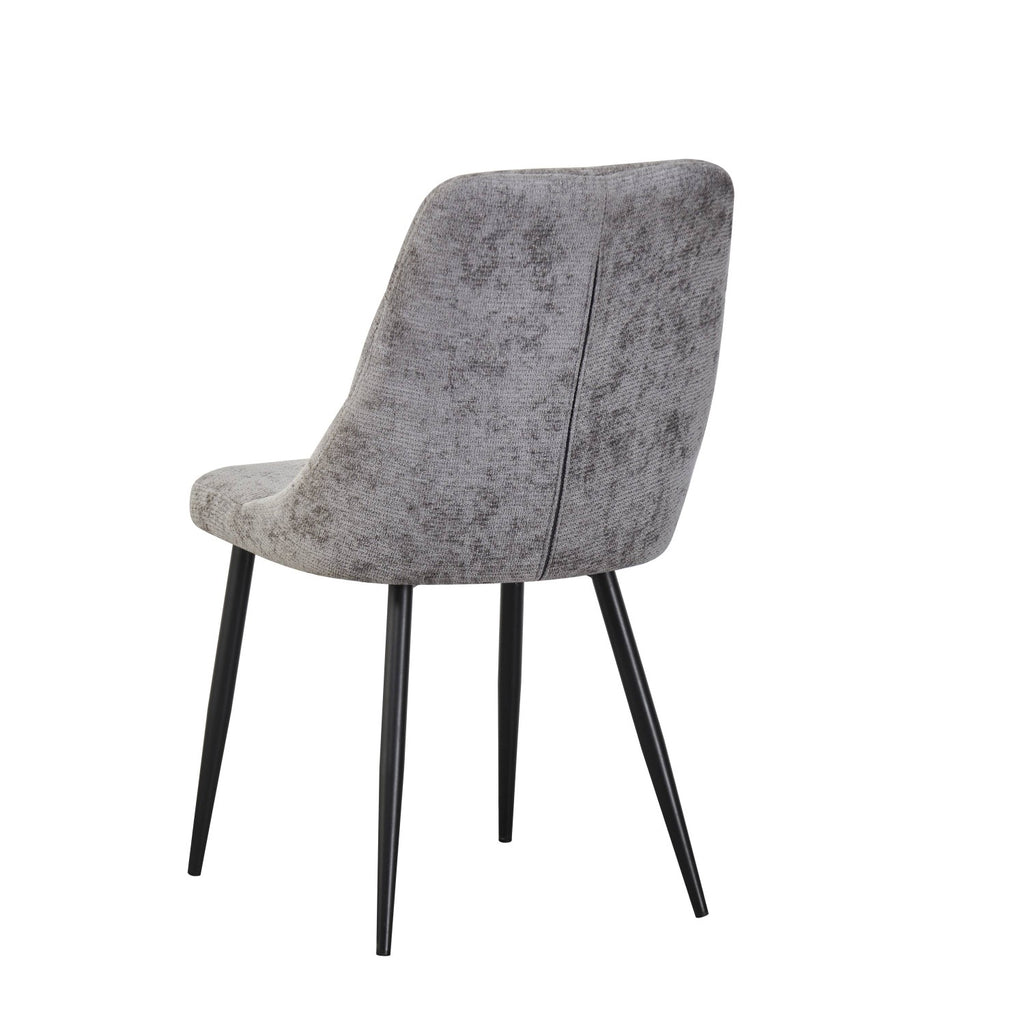 Rhodes Chenille Effect Grey Dining Chair - Home Furniture Interiors