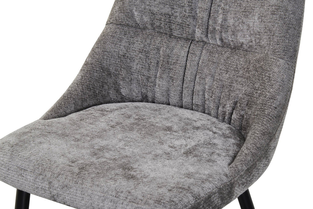Rhodes Chenille Effect Grey Dining Chair - Home Furniture Interiors