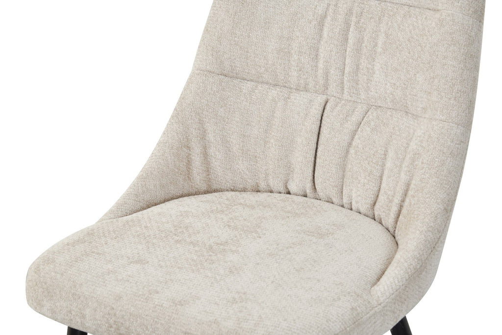 Rhodes Chenille Effect Natural Dining Chair - Home Furniture Interiors