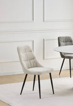 Rhodes Chenille Effect Natural Dining Chair - Home Furniture Interiors