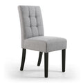 Silver Grey Waffle Linen Effect Fabric Dining Chair
