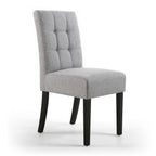 Silver Grey Waffle Linen Effect Fabric Dining Chair