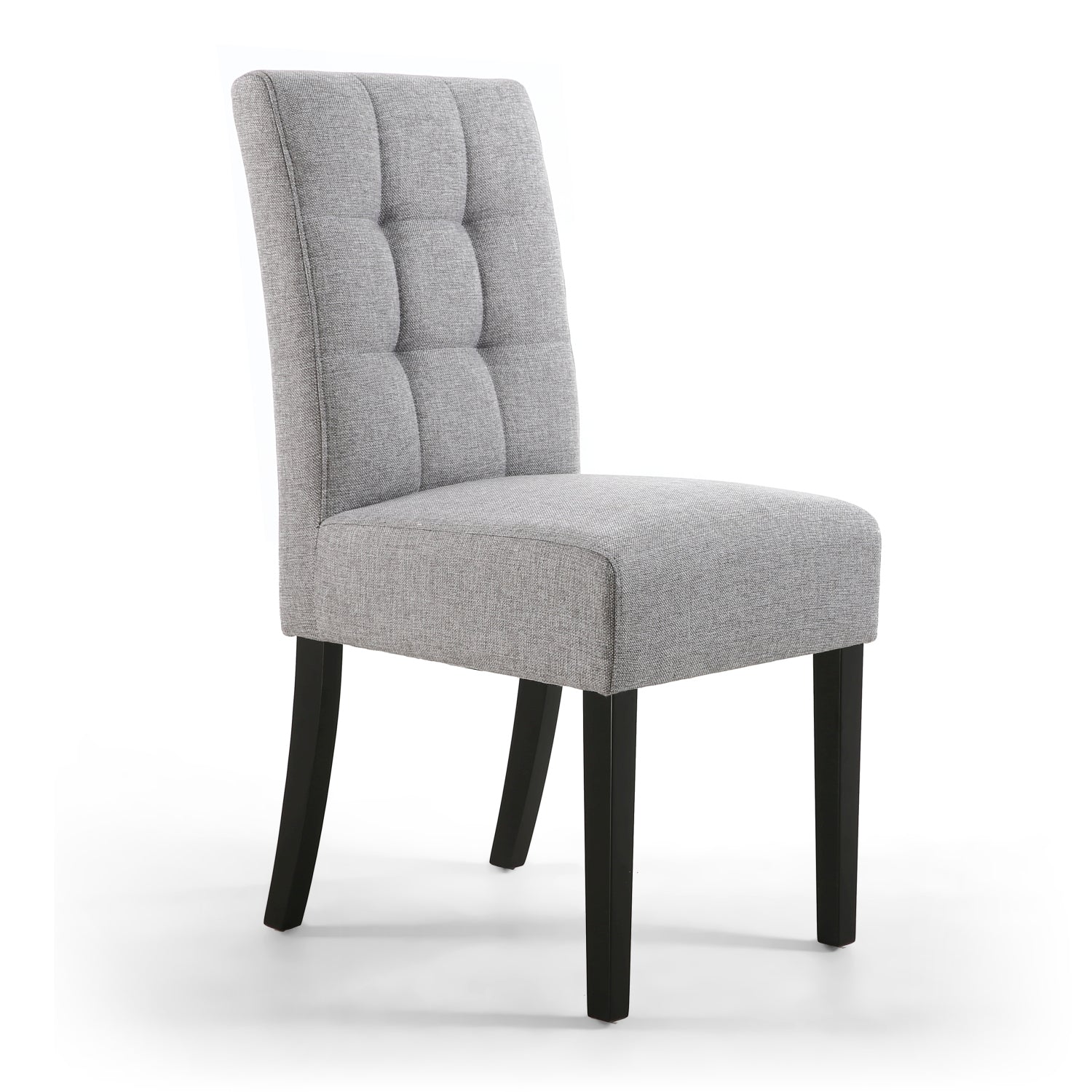 Silver Grey Waffle Linen Effect Fabric Dining Chair