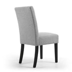 Silver Grey Waffle Linen Effect Fabric Dining Chair - Home Furniture Interiors