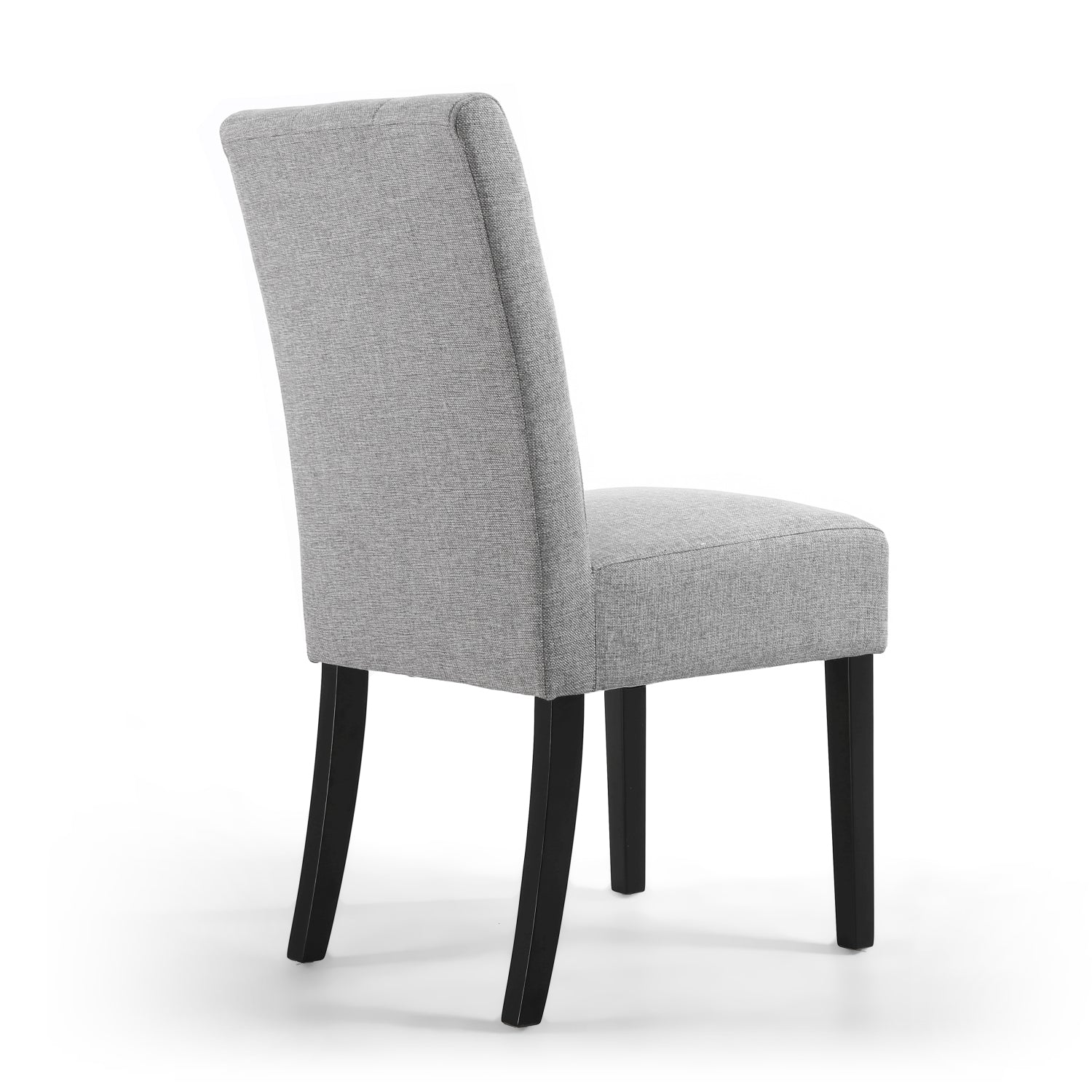 Silver Grey Waffle Linen Effect Fabric Dining Chair - Home Furniture Interiors