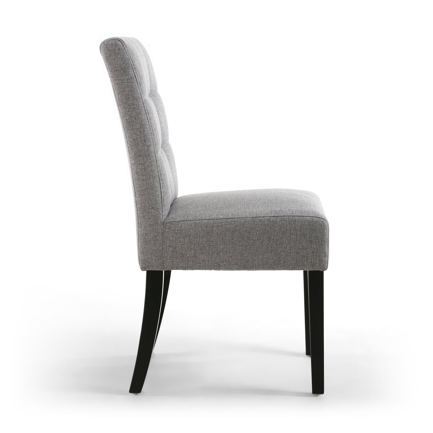 Silver Grey Waffle Linen Effect Fabric Dining Chair - Home Furniture Interiors