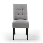 Silver Grey Waffle Linen Effect Fabric Dining Chair - Home Furniture Interiors