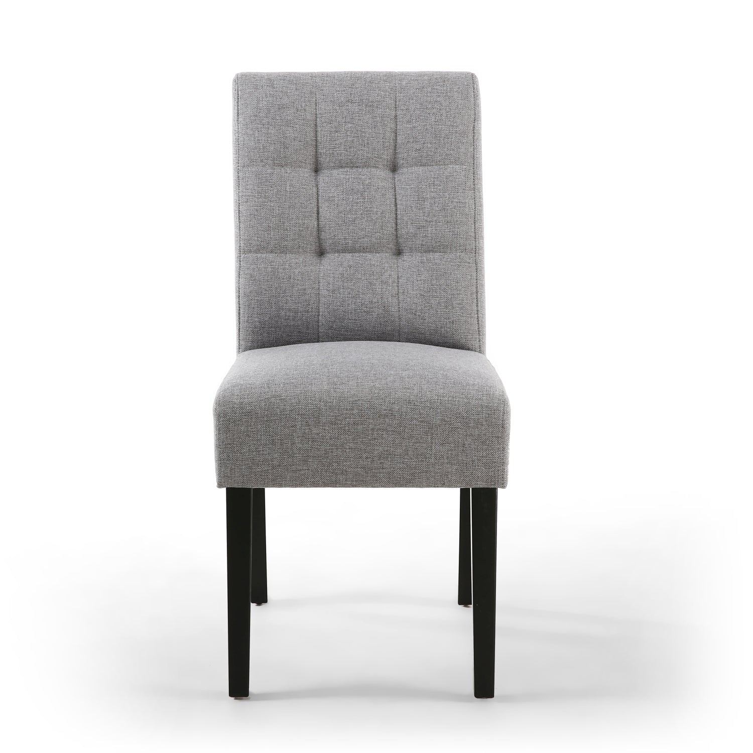 Silver Grey Waffle Linen Effect Fabric Dining Chair - Home Furniture Interiors